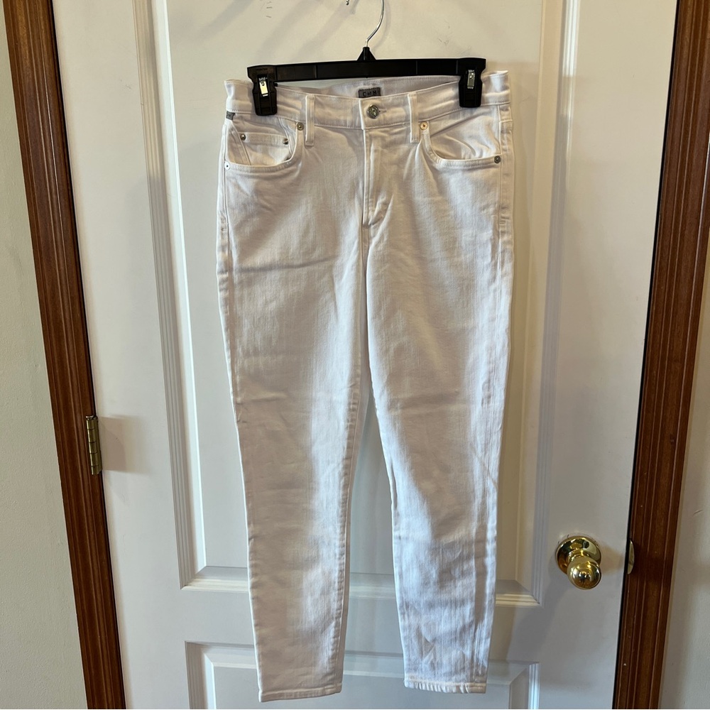 Citizens of Humanity Like NEW Size 27 White Rocket Crop High Rise Skinny Jeans
